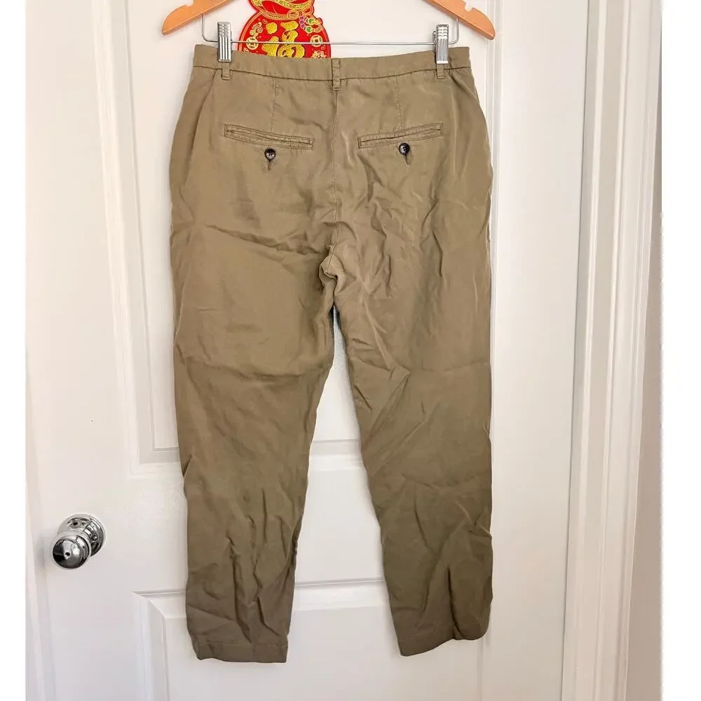 Etro Milano Green Taupe Casual Pants Size 40 Summer Spring‎ Lightweight